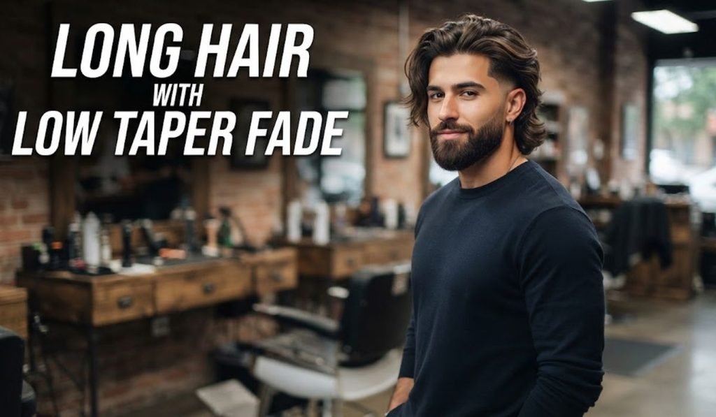 Long Hair with Low Taper Fade