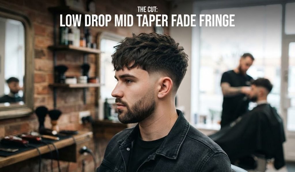 Low Drop Mid Taper Fade Fringe