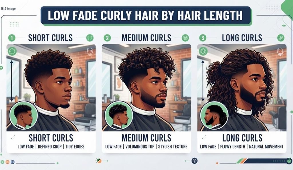 Low Fade Curly Hair by Hair Length