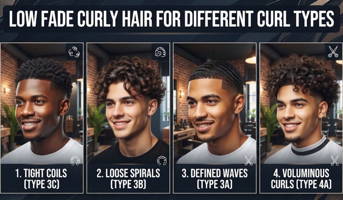 Low Fade Curly Hair for Different Curl Types