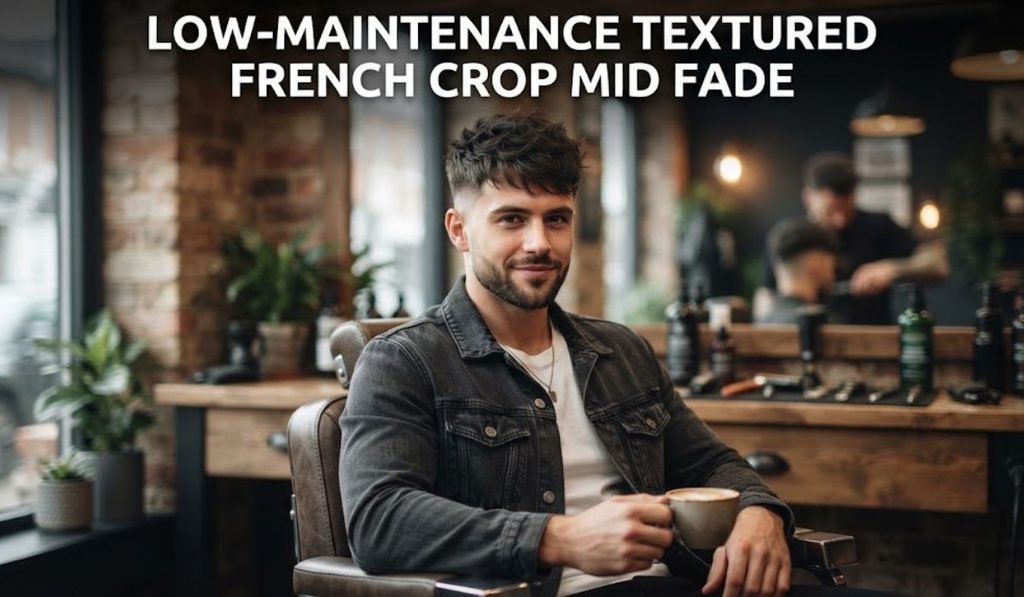 Low-Maintenance Textured French Crop Mid Fade