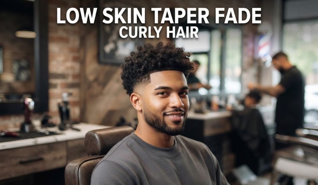 Low Skin Taper Fade Curly Hair