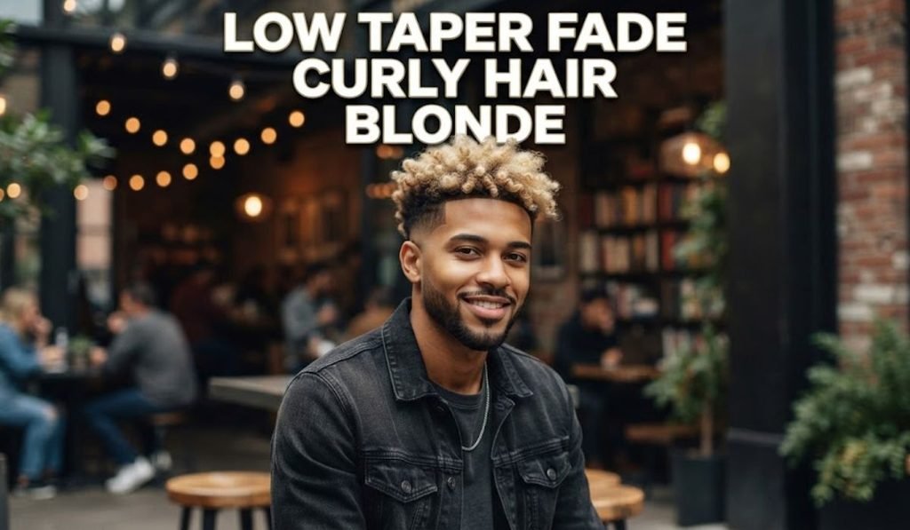 Low Taper Fade Curly Hair Blonde