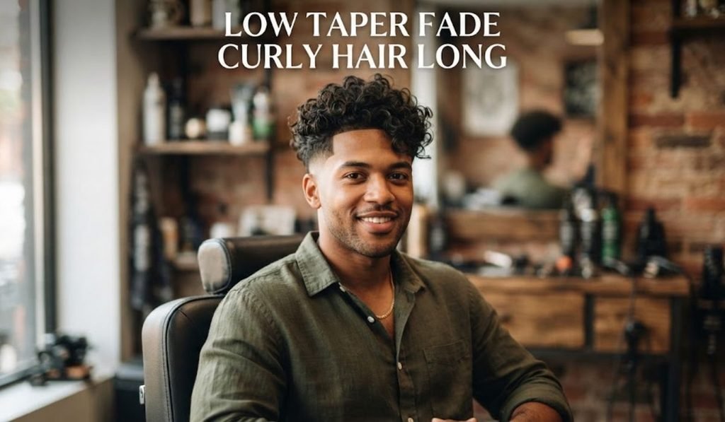 Low Taper Fade Curly Hair Long