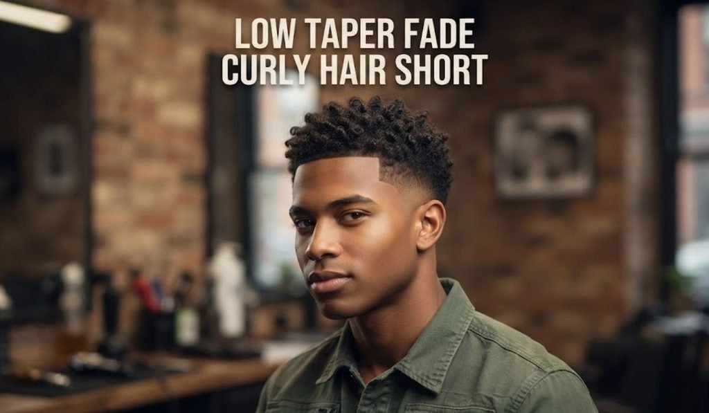 Low Taper Fade Curly Hair Short
