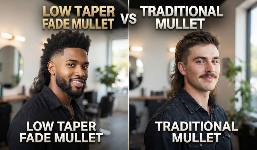 Low Taper Fade Mullet vs Traditional Mullet