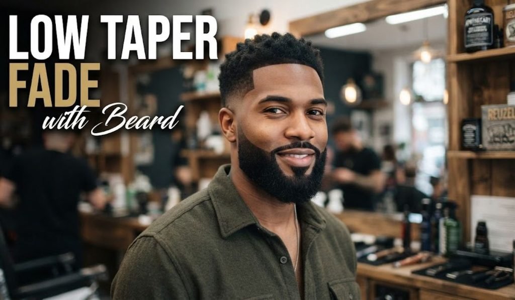 Low Taper Fade with Beard