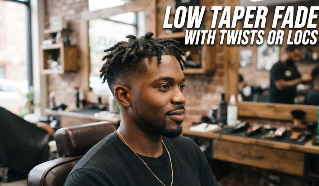 Low Taper Fade with Twists or Locs