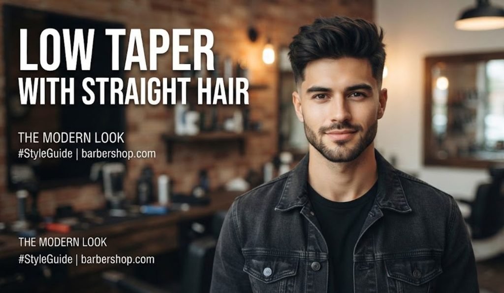 Low Taper with Straight Hair