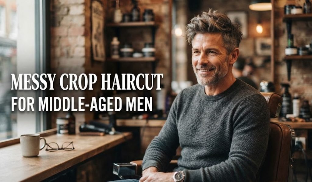 Messy Crop Haircut for Middle-Aged Men