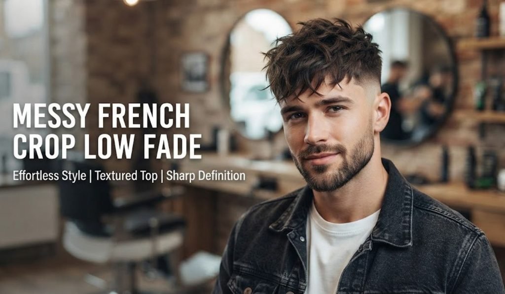 Messy French Crop Low Fade