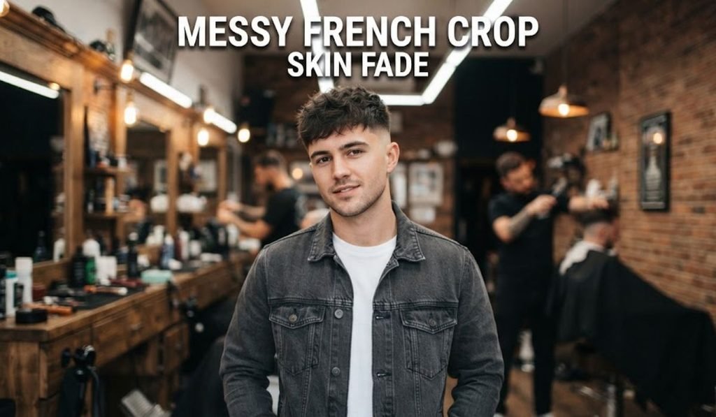 Messy French Crop Skin Fade