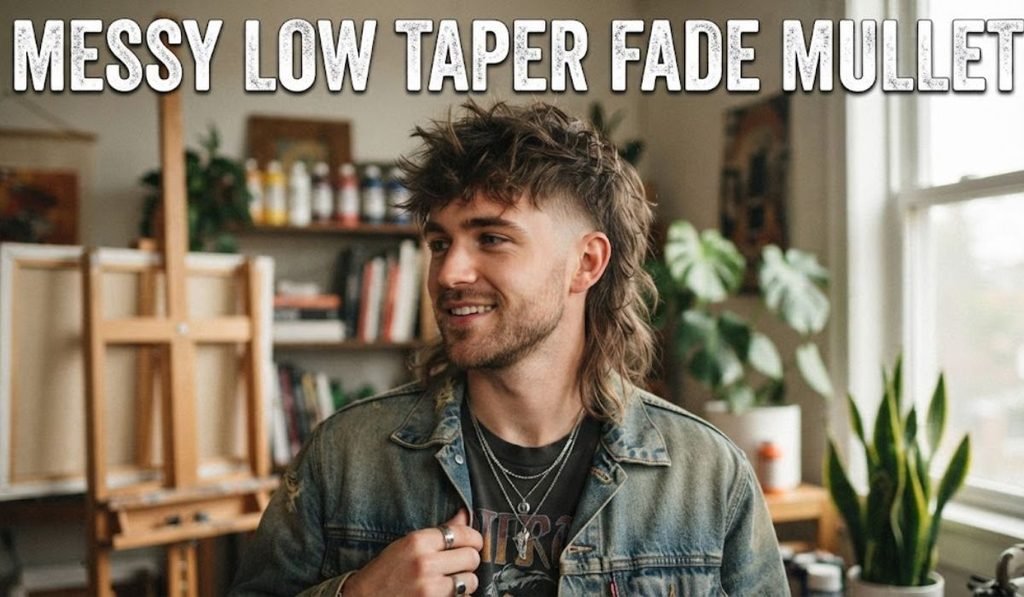 Messy Low Taper Fade Mullet
