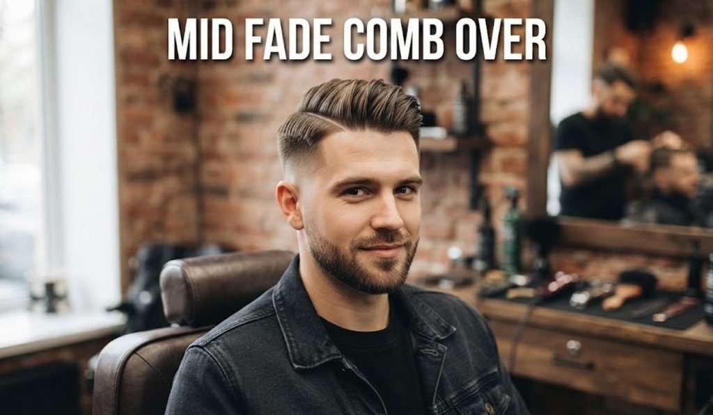 Mid Fade Comb Over
