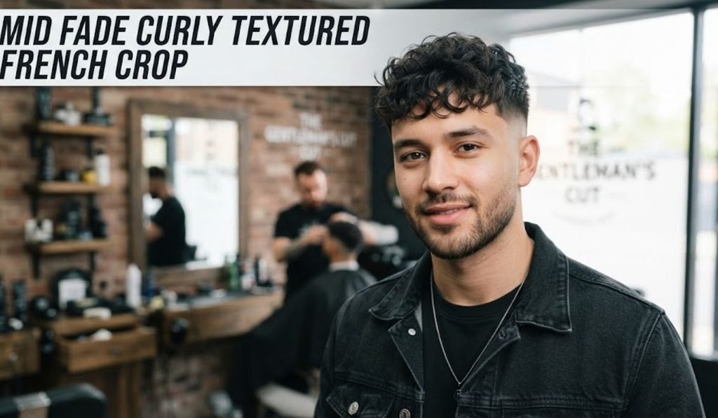 Mid Fade Curly Textured French Crop