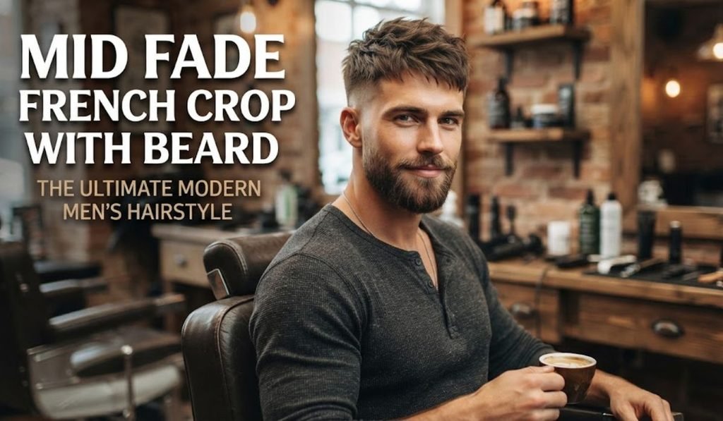 Mid Fade French Crop With Beard