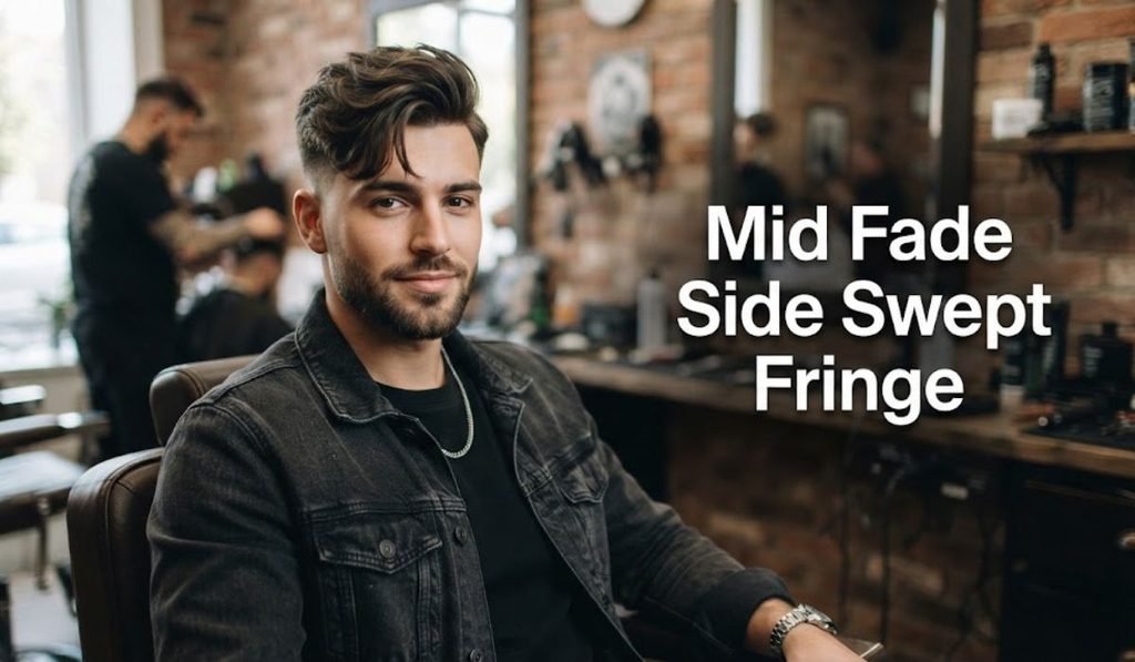 Mid Fade Side Swept Fringe