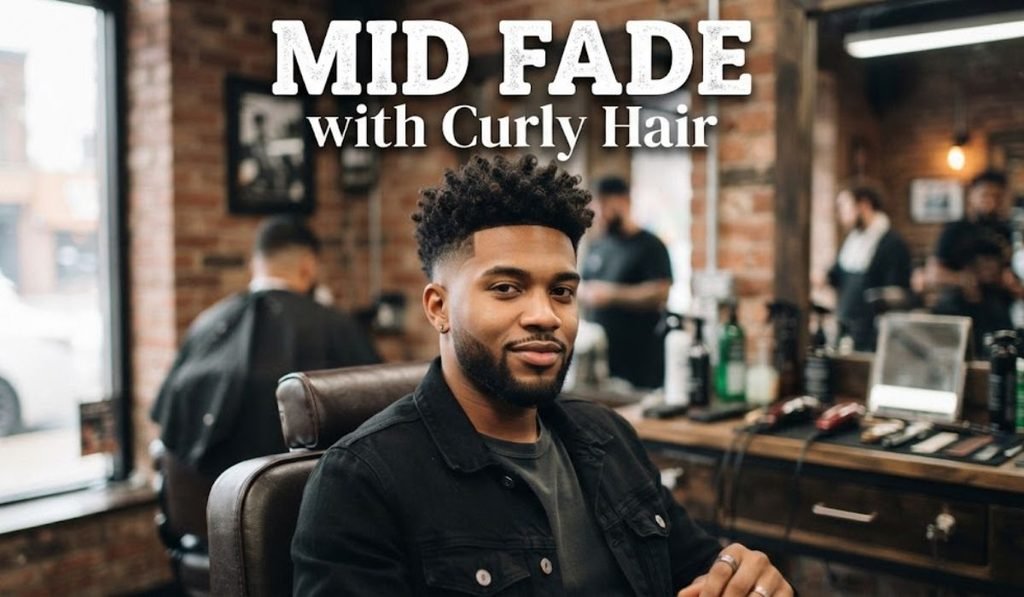 Mid Fade with Curly Hair