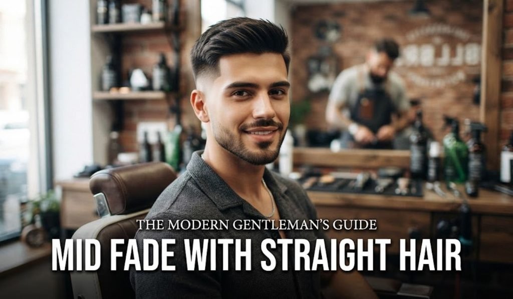 Mid Fade with Straight Hair