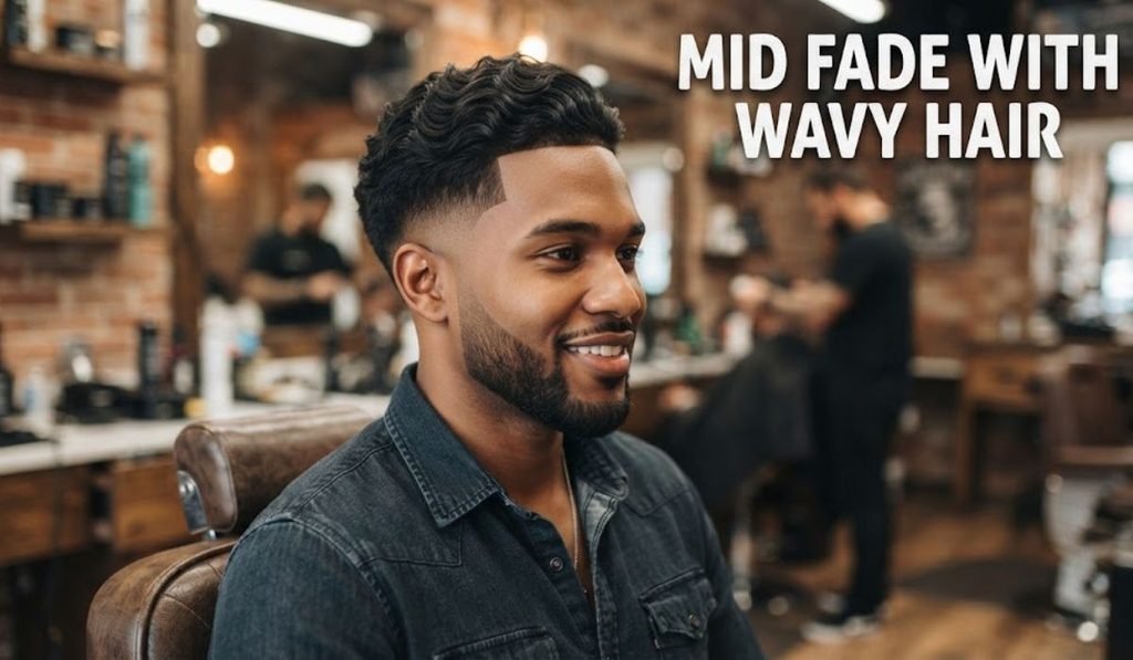Mid Fade with Wavy Hair