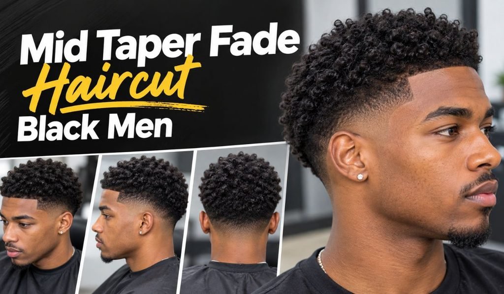 Mid Taper Fade Haircut Black Men