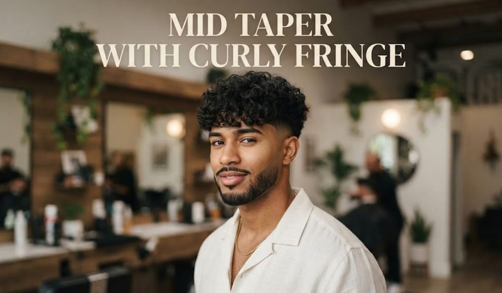 Mid taper with curly fringe