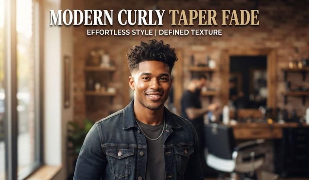Modern Curly Taper Fade
