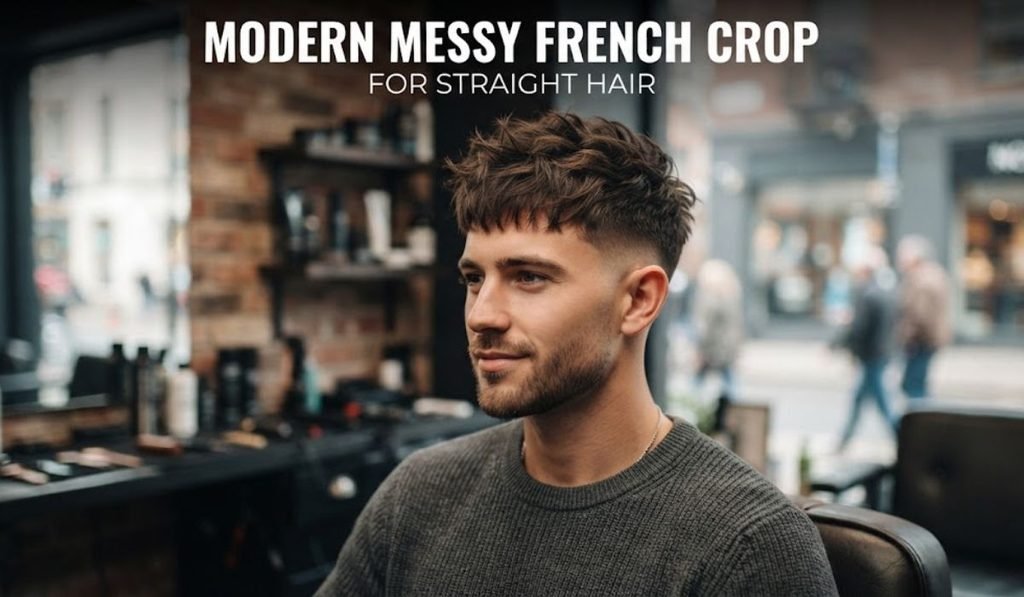 Modern Messy French Crop for Straight Hair