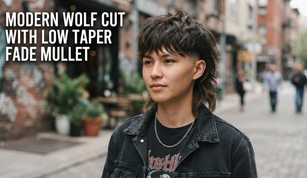 Modern Wolf Cut with Low Taper Fade Mullet