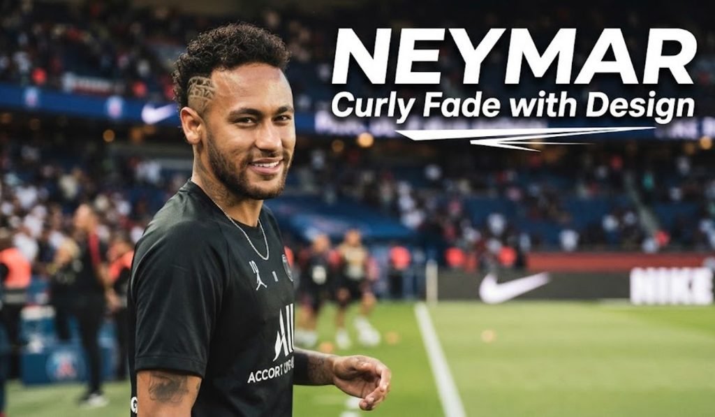Neymar – Curly Fade with Design