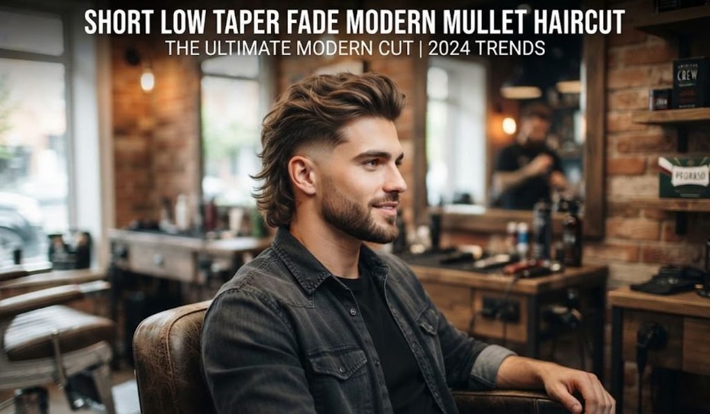 Short Low Taper Fade Modern Mullet Haircut