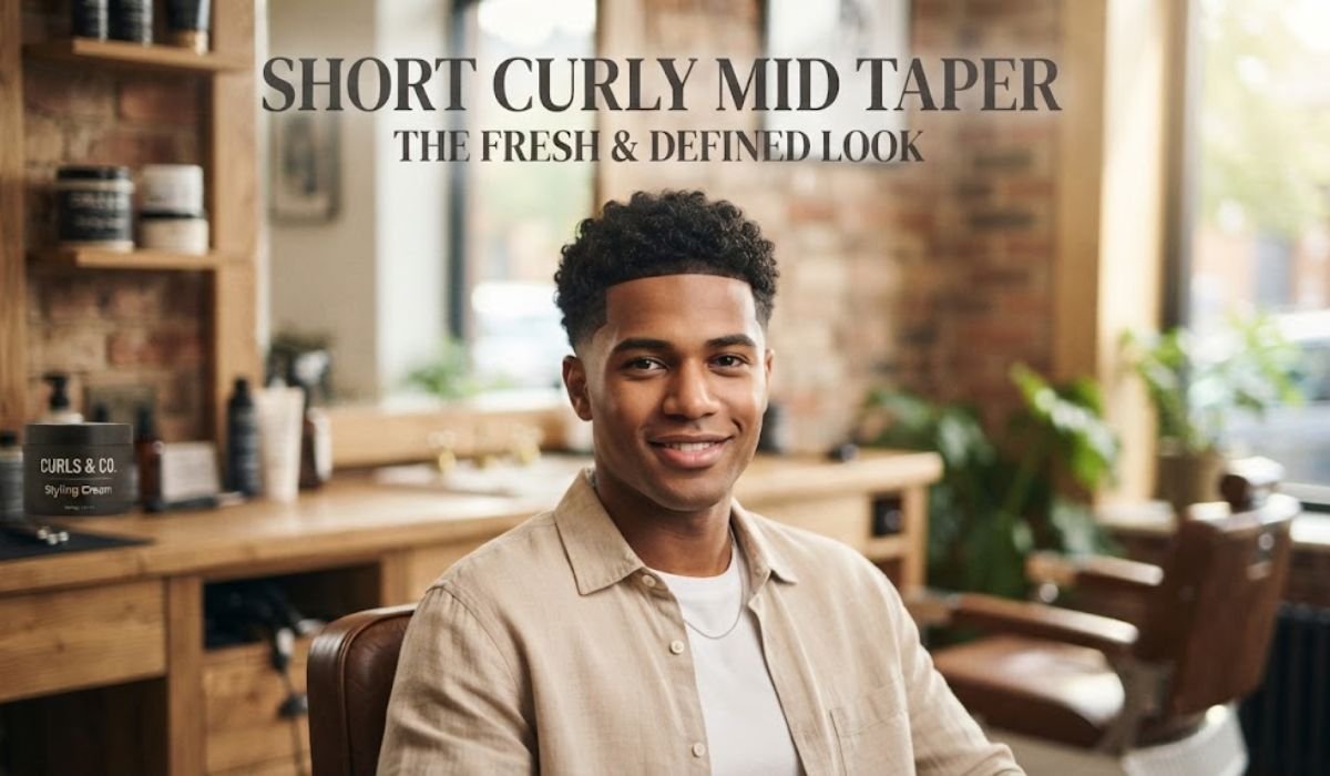 Short curly mid taper