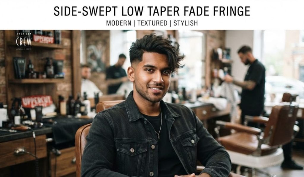 Side-Swept Low Taper Fade Fringe