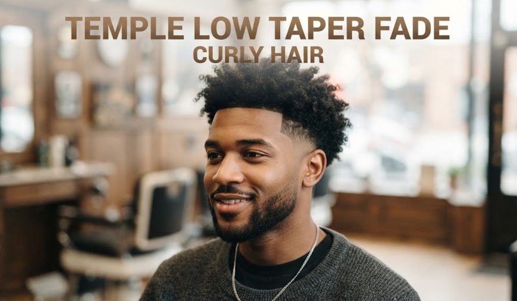 Temple Low Taper Fade Curly Hair