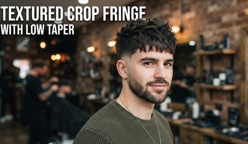 Textured Crop Fringe with Low Taper