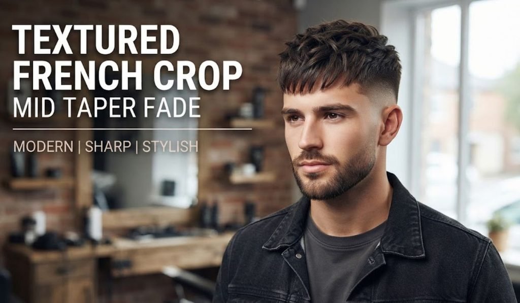 Textured French Crop Mid Taper Fade