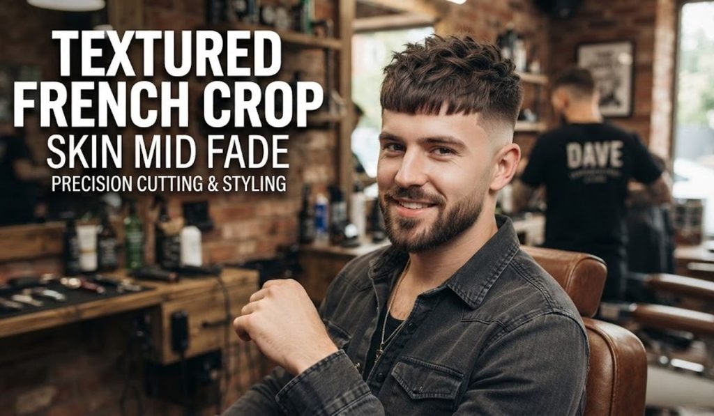 Textured French Crop Skin Mid Fade