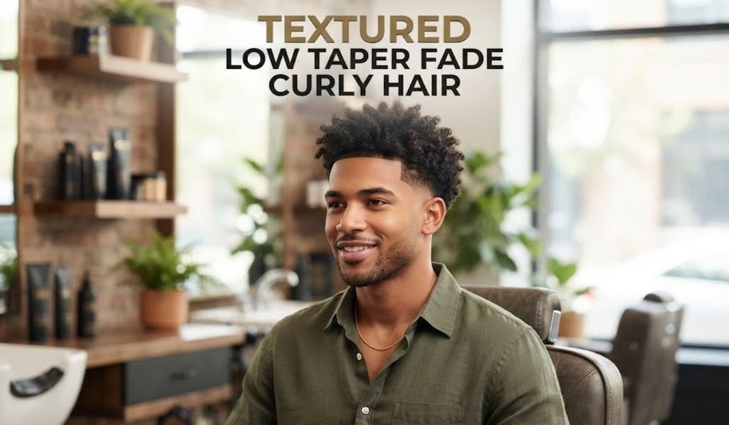 Textured Low Taper Fade Curly Hair