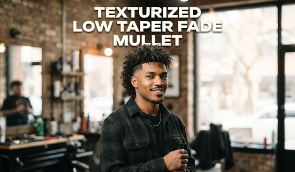 Textured Low Taper Fade Mullet