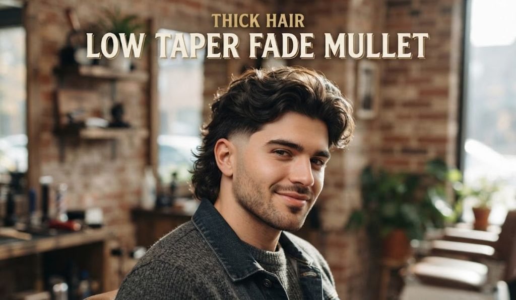 Thick Hair Low Taper Fade Mullet